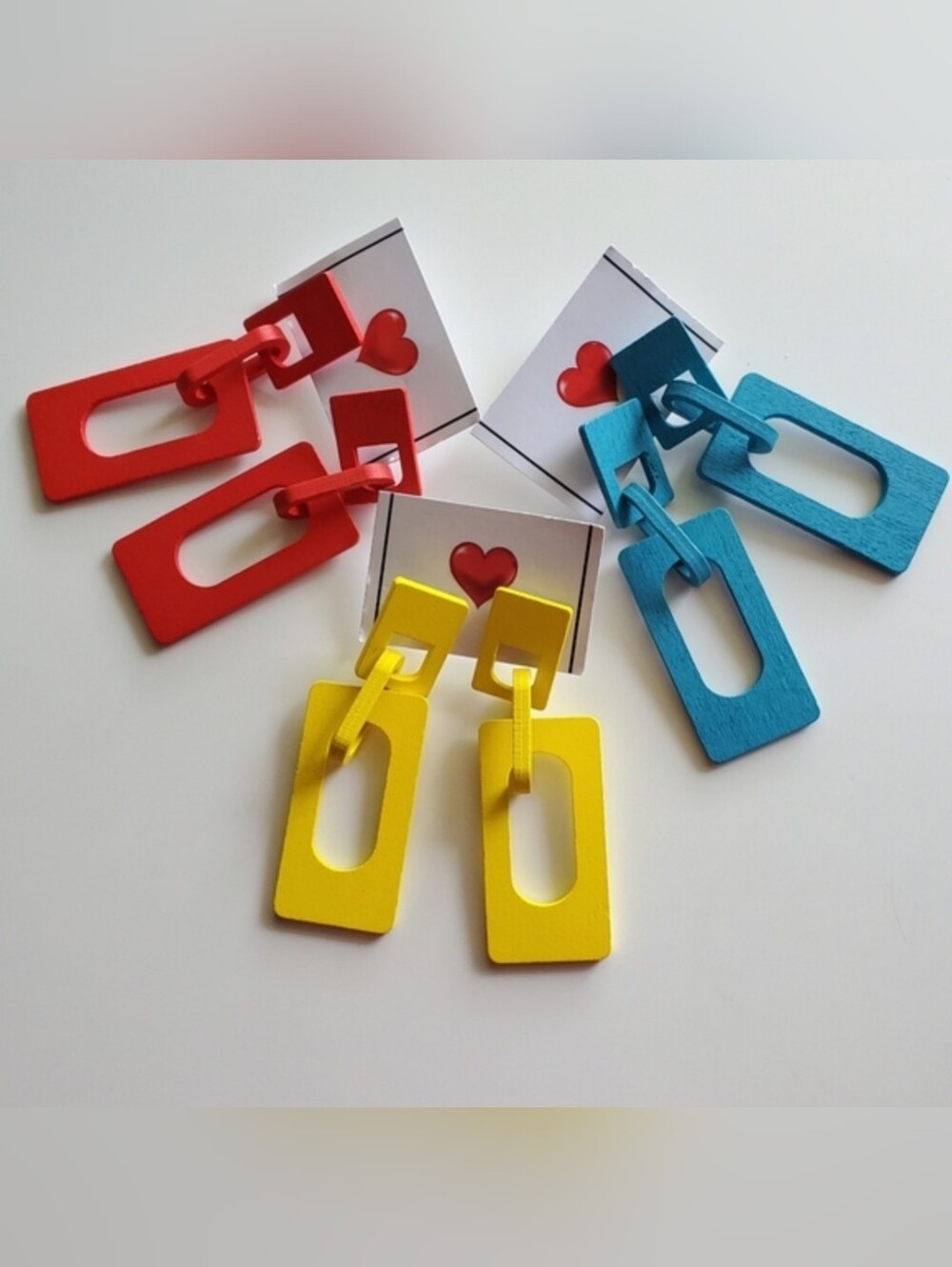 3 Pairs of Wood Earrings